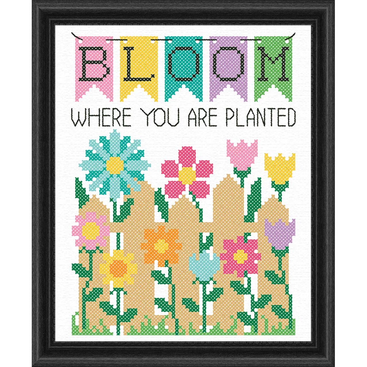 Herrschners Bloom Where You're Planted Stamped Cross-Stitch Kit